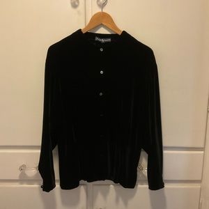 Black velvet Ralph Lauren long sleeved taper butto